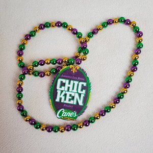 Raising Cane's Mardi Gras Bead Necklace
